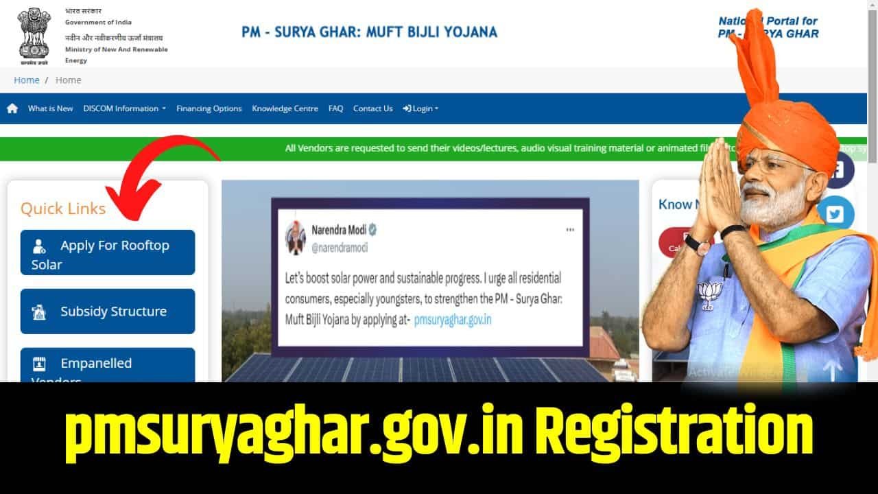 pmsuryaghar.gov.in Registration, PM Surya Ghar Muft Bijli Yojana Apply Online